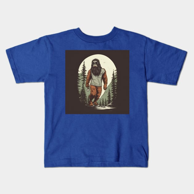 Dope Sasquatch in Nature Kids T-Shirt by Grassroots Green